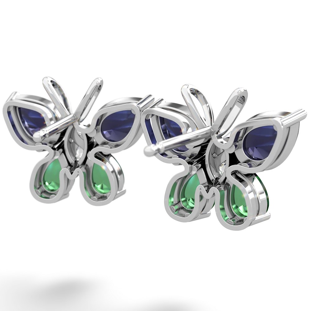 Sapphire Butterfly 14K White Gold earrings E2215