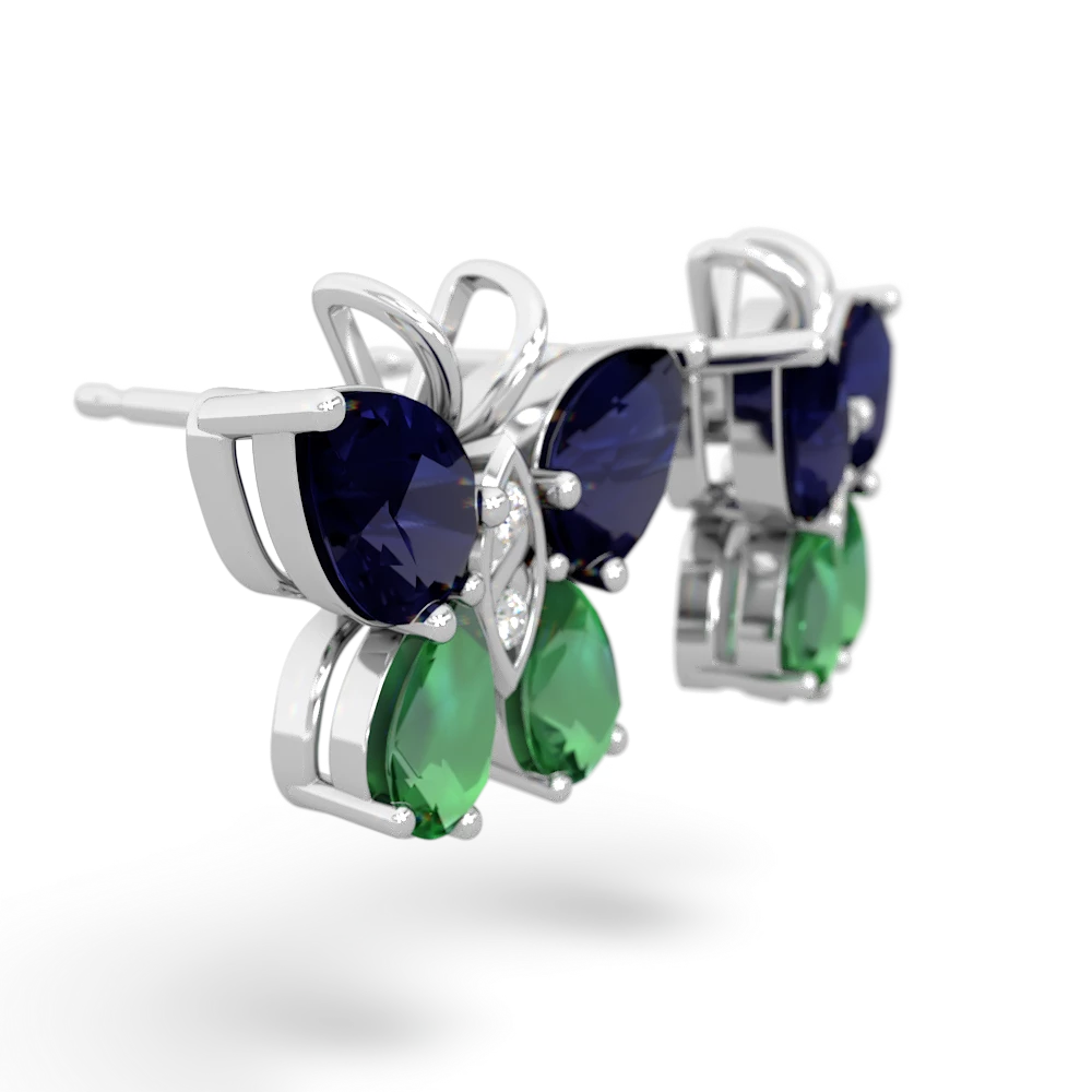 Sapphire Butterfly 14K White Gold earrings E2215