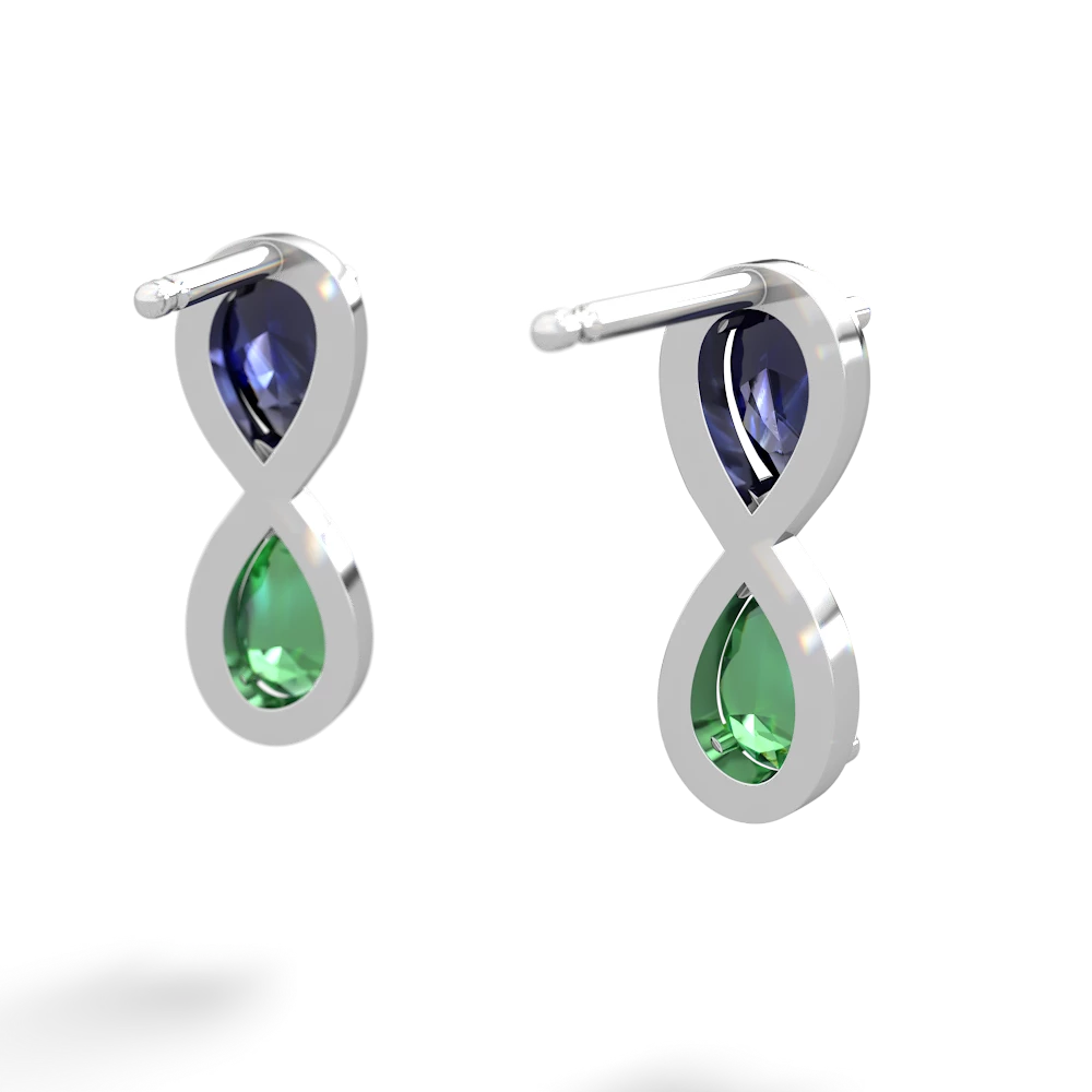 Sapphire Infinity 14K White Gold earrings E5050