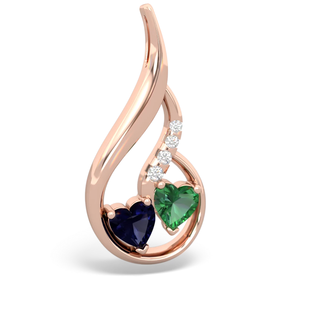 Sapphire Keepsake Curves 14K Rose Gold pendant P5450