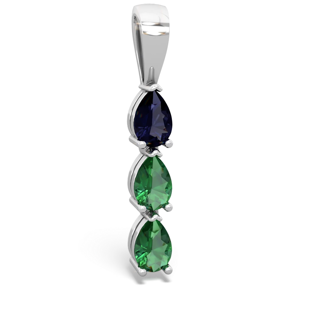 Sapphire Dew Drops 14K White Gold pendant P2251