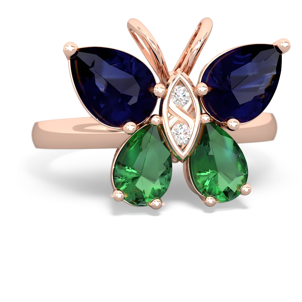 Sapphire Butterfly 14K Rose Gold ring R2215