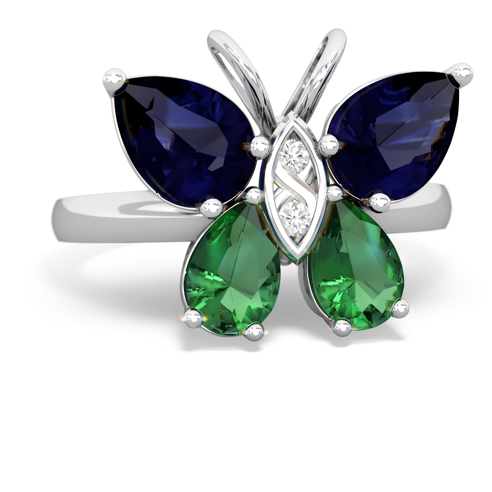 Sapphire Butterfly 14K White Gold ring R2215