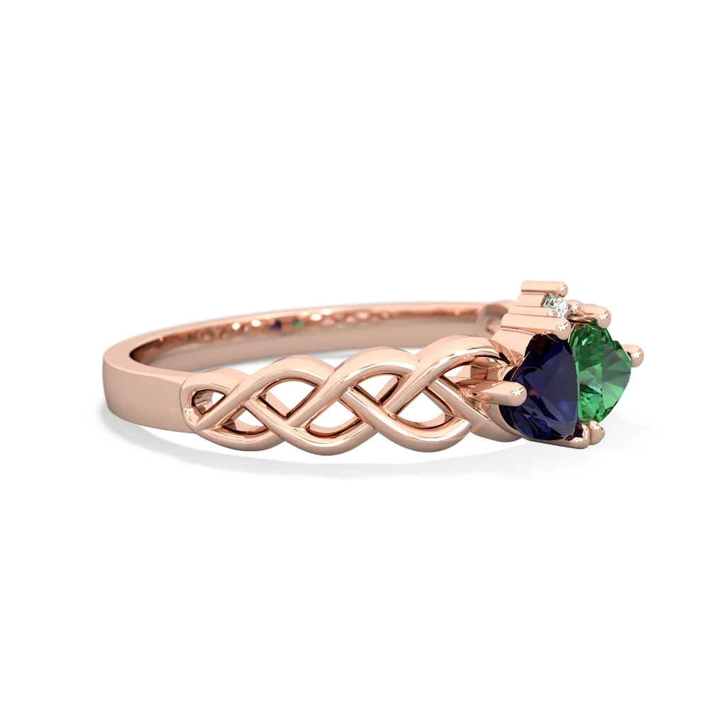 Sapphire Heart To Heart Braid 14K Rose Gold ring R5870