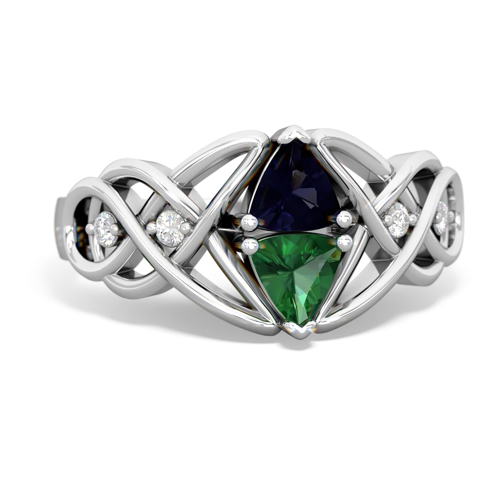 Sapphire Keepsake Celtic Knot 14K White Gold ring R5300