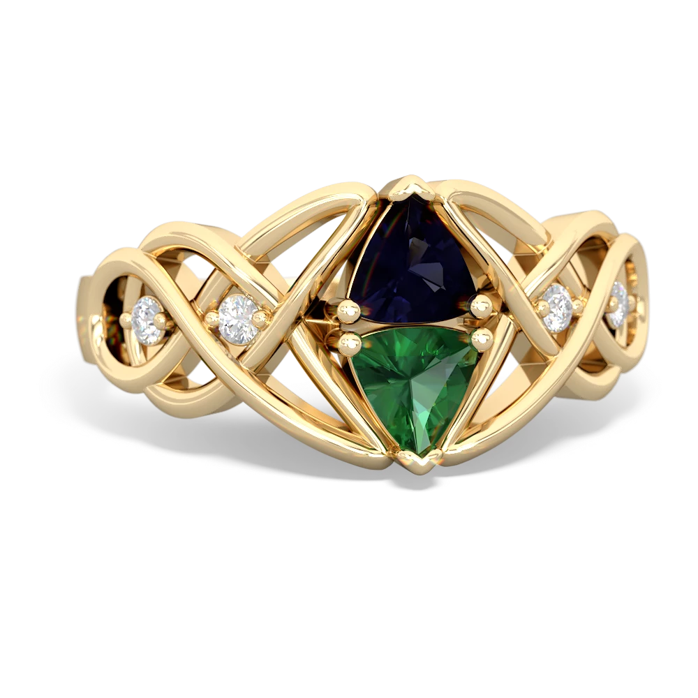 Sapphire Keepsake Celtic Knot 14K Yellow Gold ring R5300