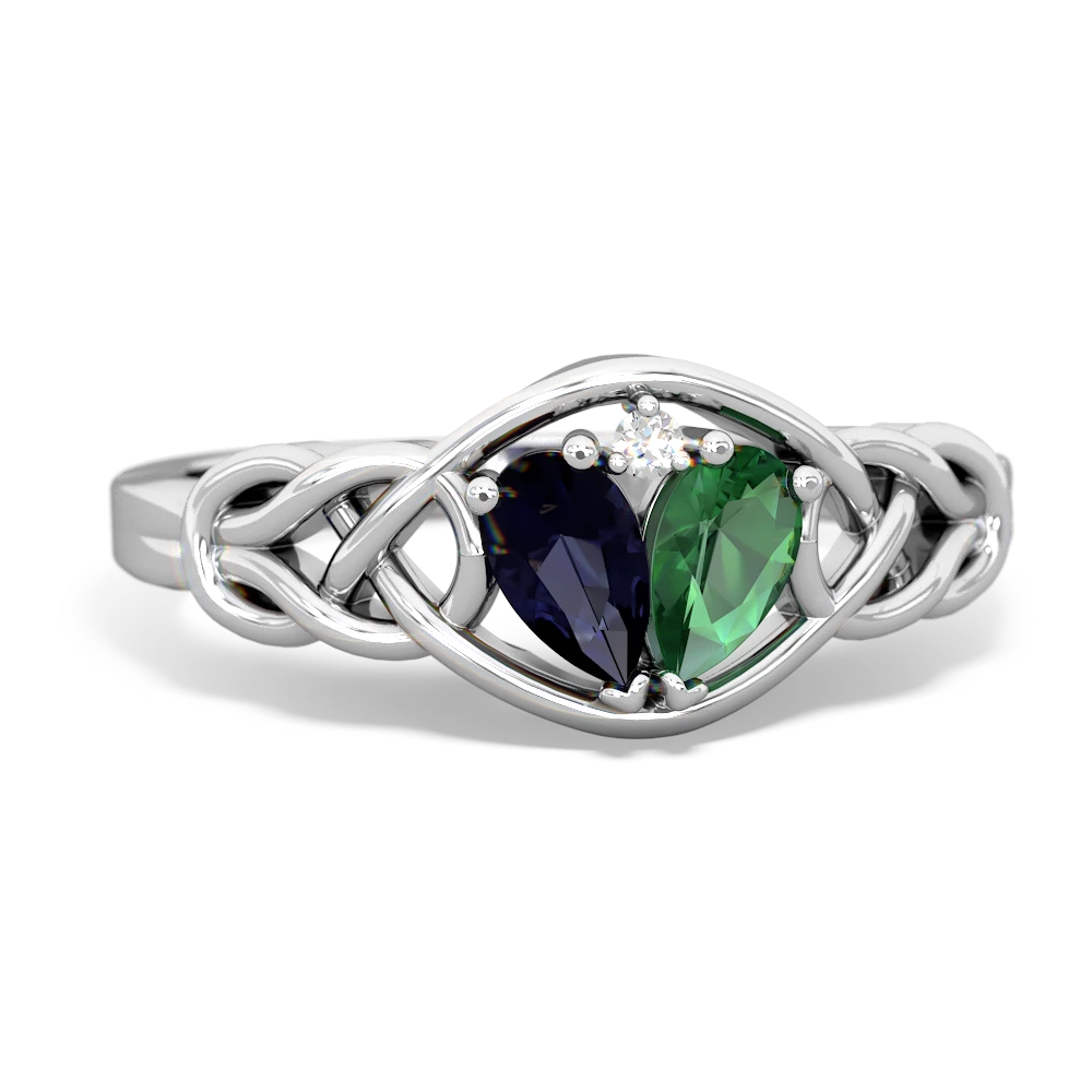 Sapphire Celtic Love Knot 14K White Gold ring R5420