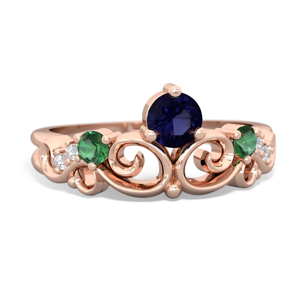 Sapphire Crown Keepsake 14K Rose Gold ring R5740