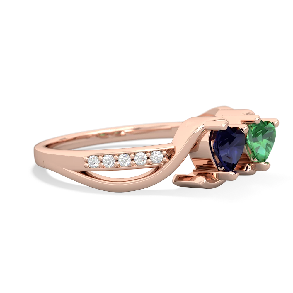 Sapphire Side By Side 14K Rose Gold ring R3090