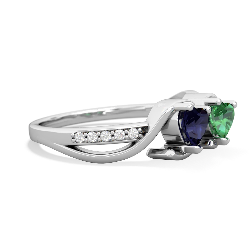 Sapphire Side By Side 14K White Gold ring R3090