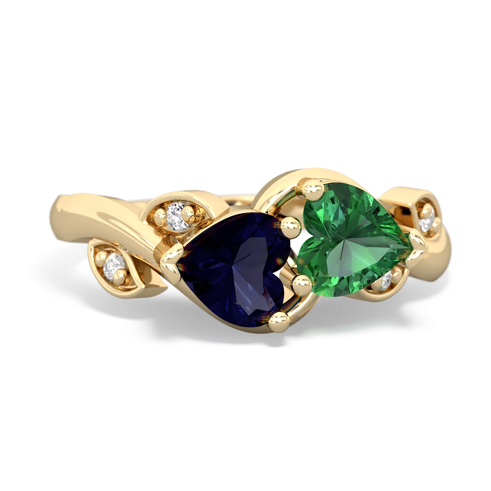 Sapphire Floral Elegance 14K Yellow Gold ring R5790