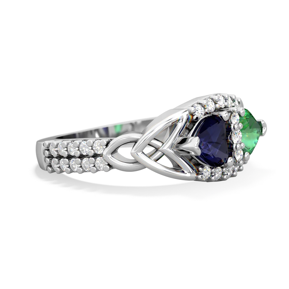 Sapphire Sparkling Celtic Knot 14K White Gold ring R2645