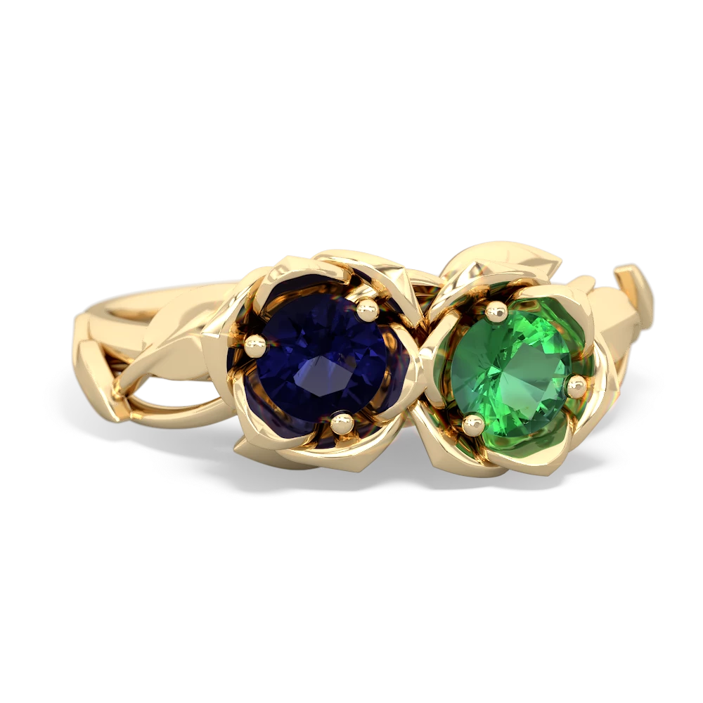 Sapphire Rose Garden 14K Yellow Gold ring R5510