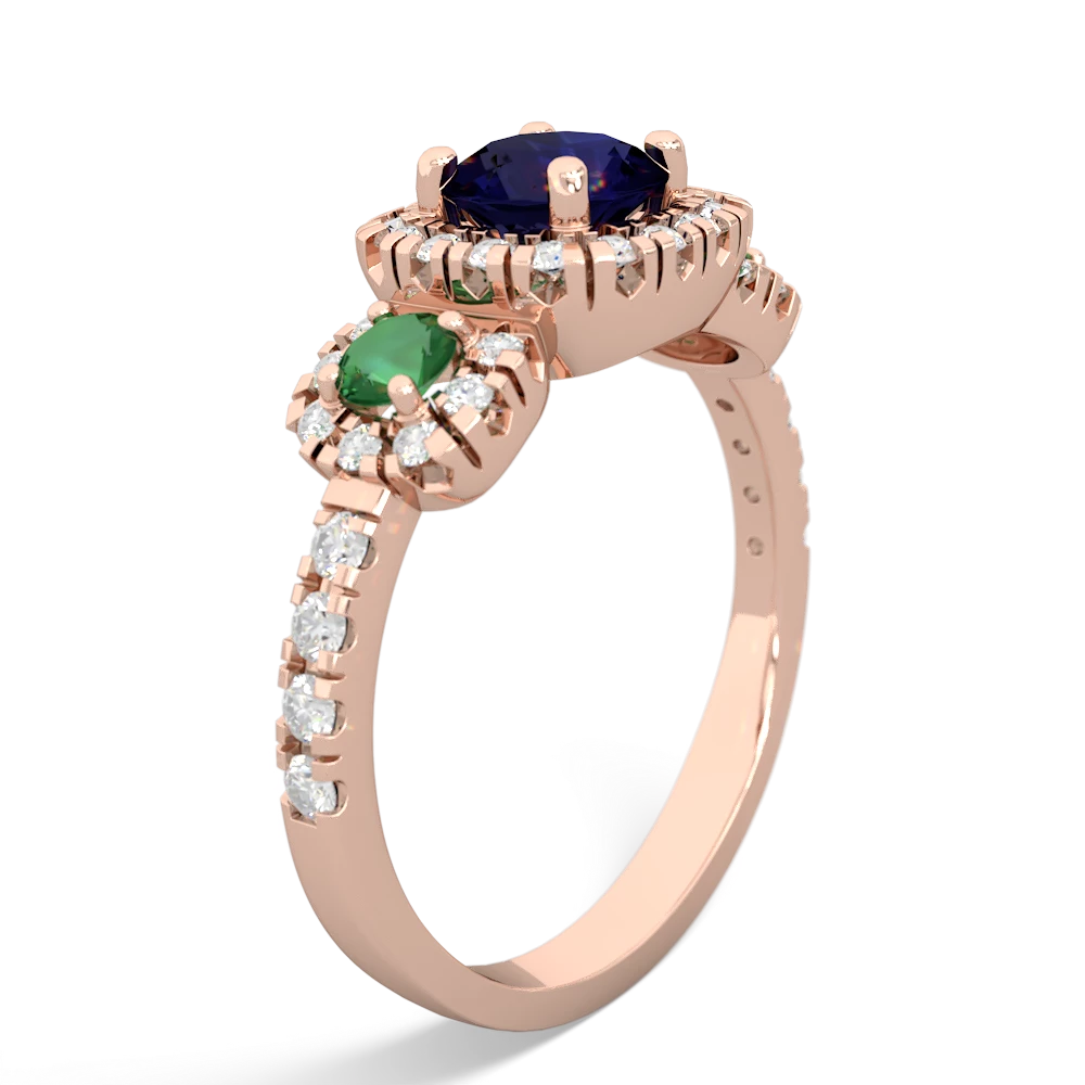 Sapphire Regal Halo 14K Rose Gold ring R5350