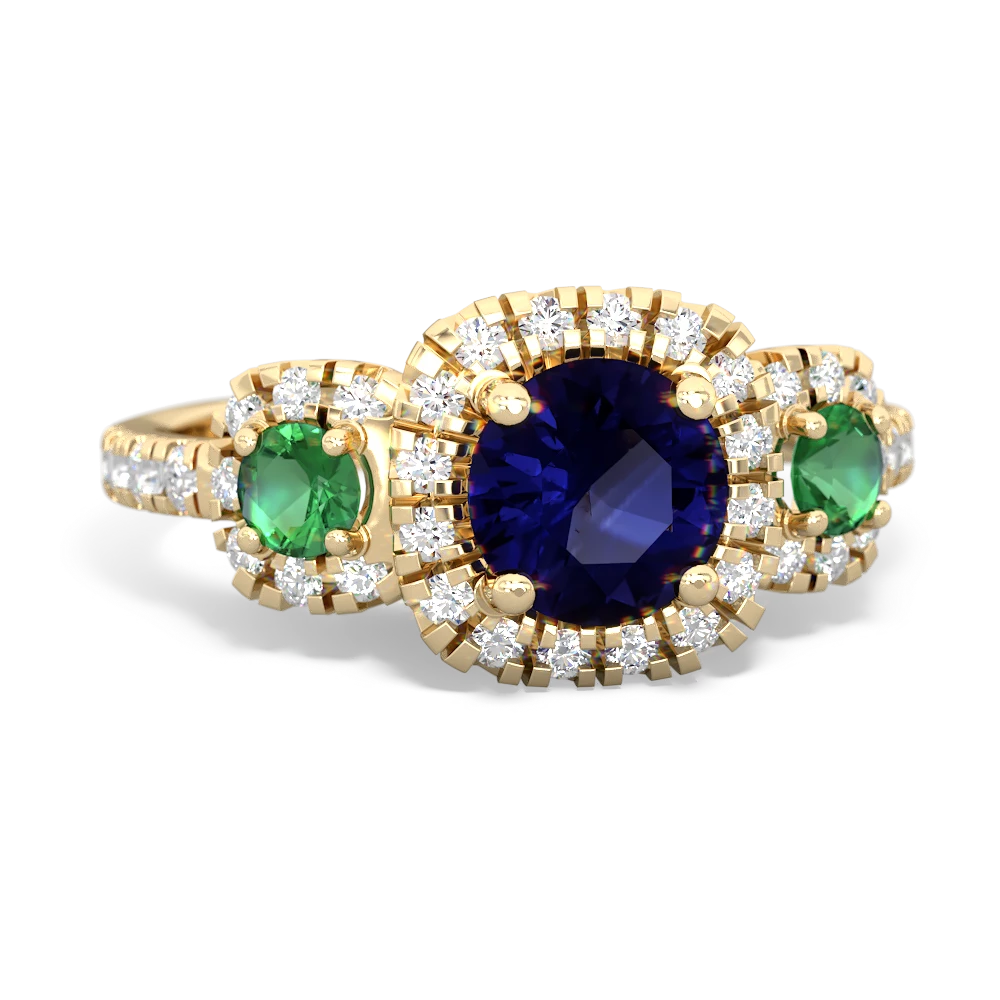 Sapphire Regal Halo 14K Yellow Gold ring R5350