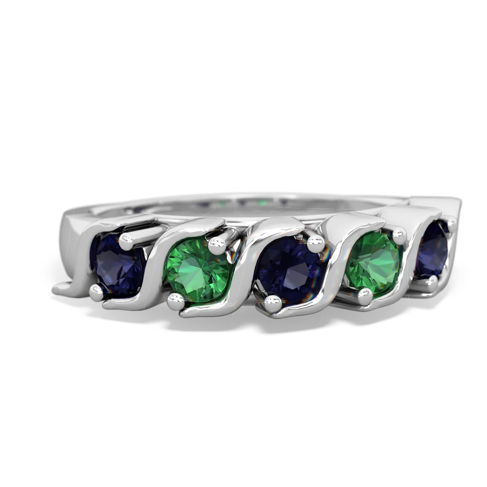 Sapphire Anniversary Band 14K White Gold ring R2089