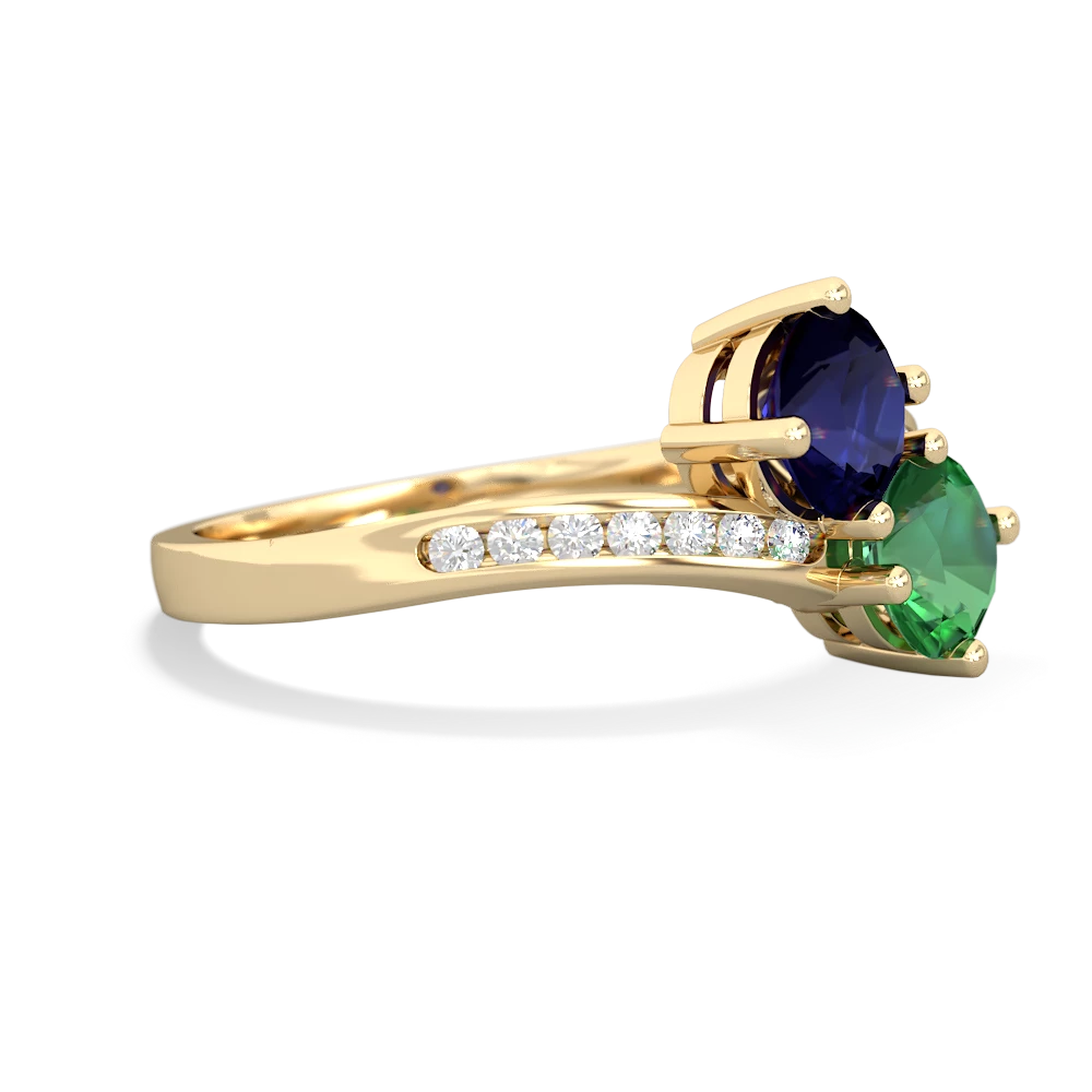 Sapphire Channel Set Two Stone 14K Yellow Gold ring R5303