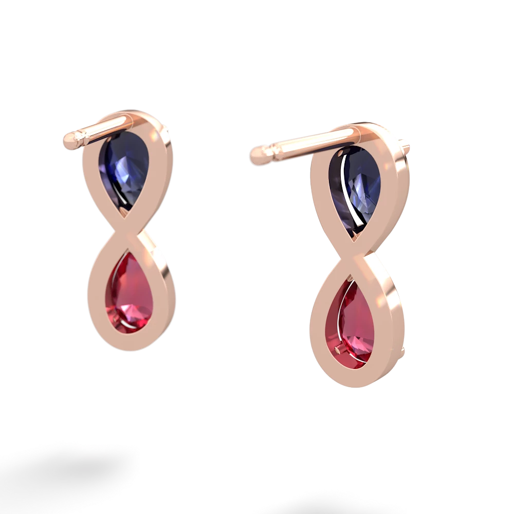 Sapphire Infinity 14K Rose Gold earrings E5050