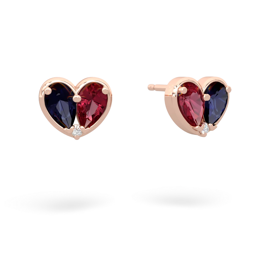 Sapphire 'Our Heart' 14K Rose Gold earrings E5072