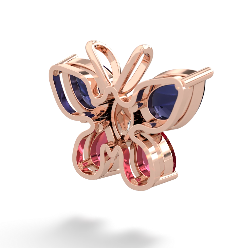 Sapphire Butterfly 14K Rose Gold pendant P2215