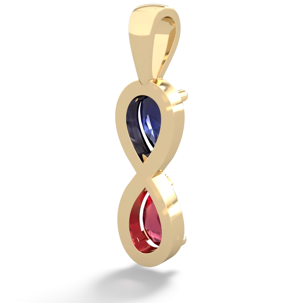 Sapphire Infinity 14K Yellow Gold pendant P5050