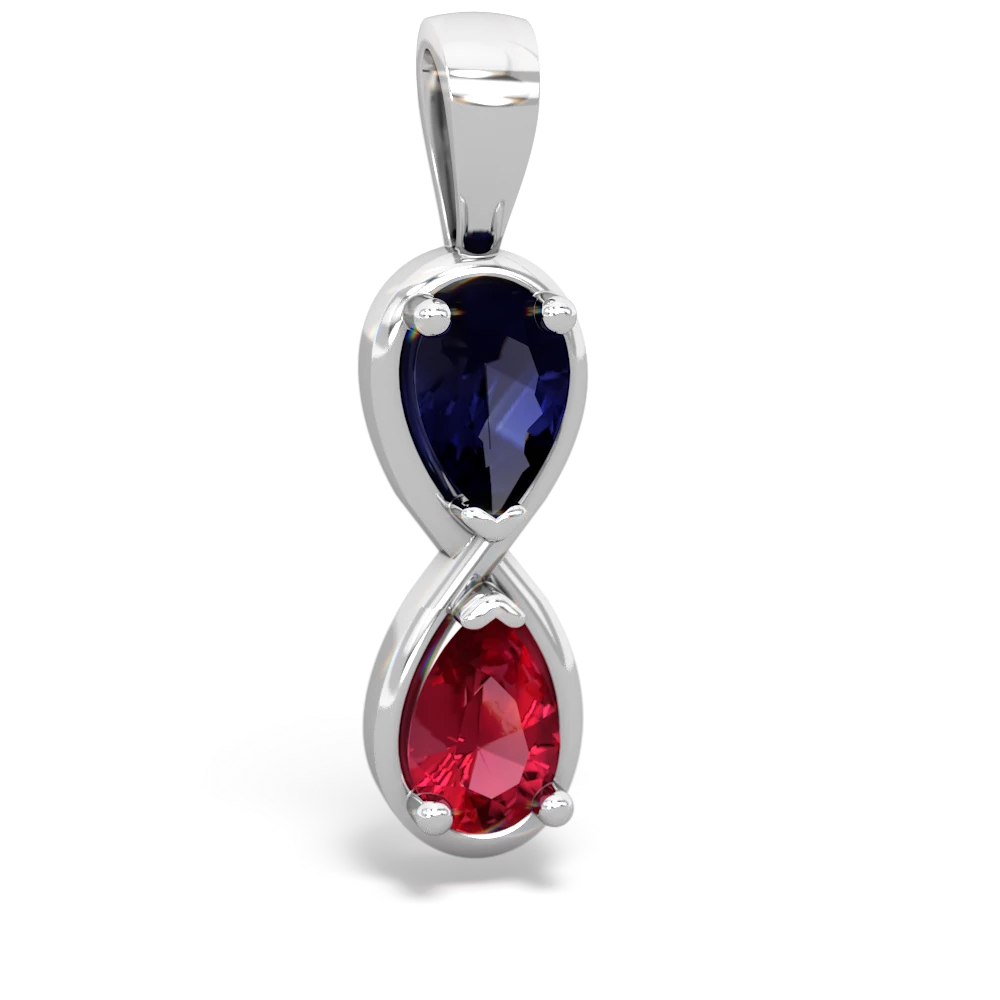 Sapphire Infinity 14K White Gold pendant P5050