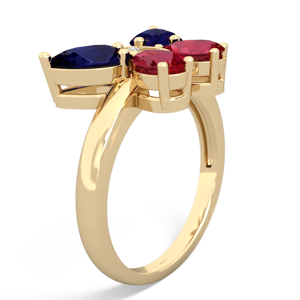 Sapphire Butterfly 14K Yellow Gold ring R2215