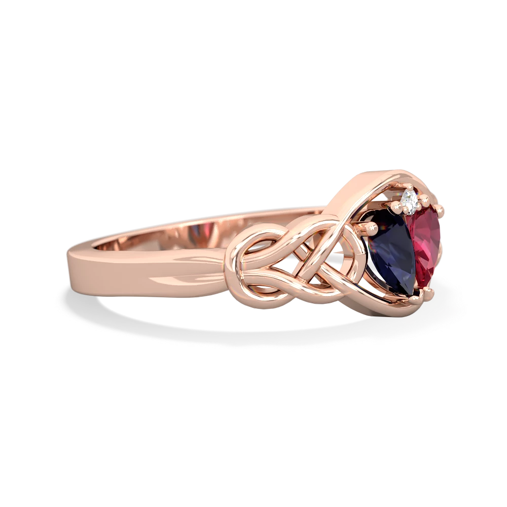 Sapphire Celtic Love Knot 14K Rose Gold ring R5420