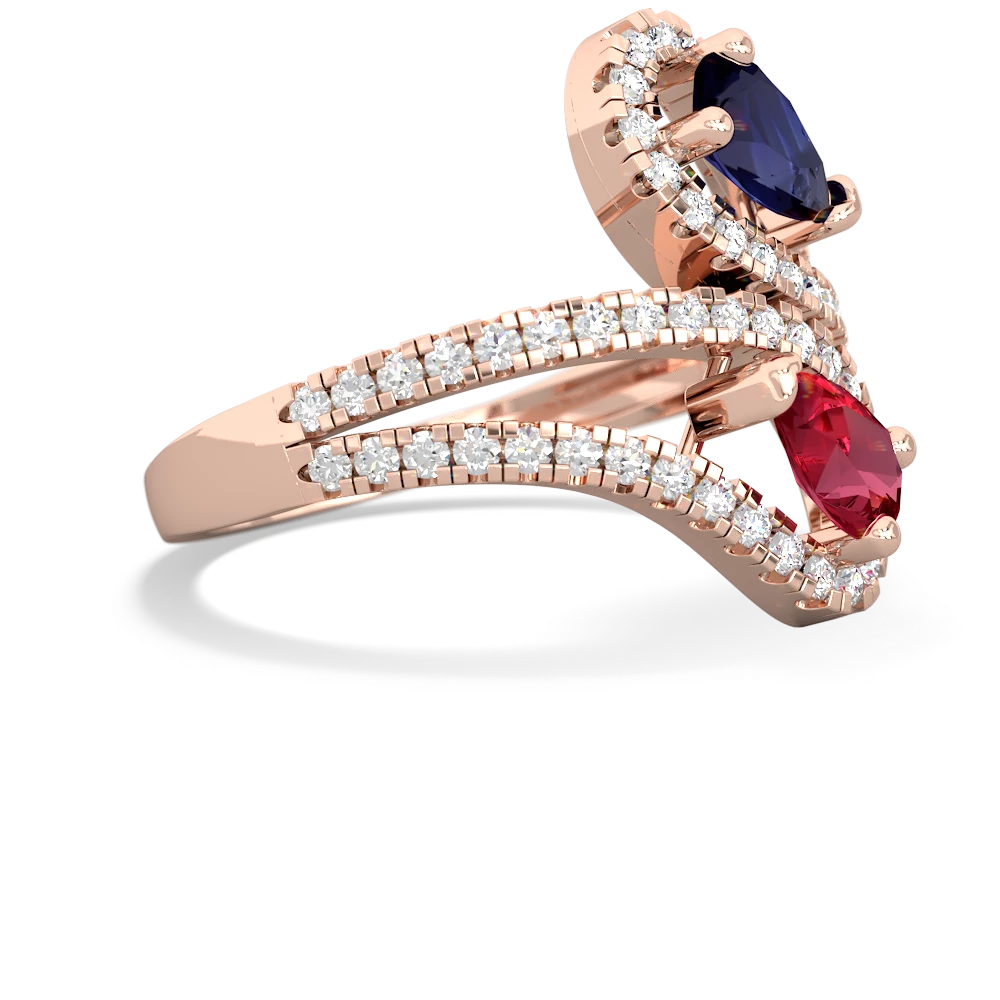 Sapphire Diamond Dazzler 14K Rose Gold ring R3000