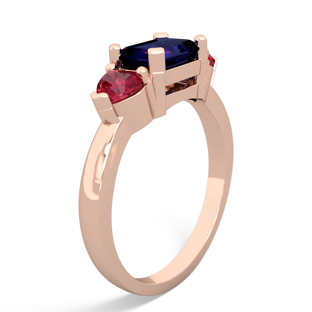 Sapphire Three Stone 14K Rose Gold ring R5235