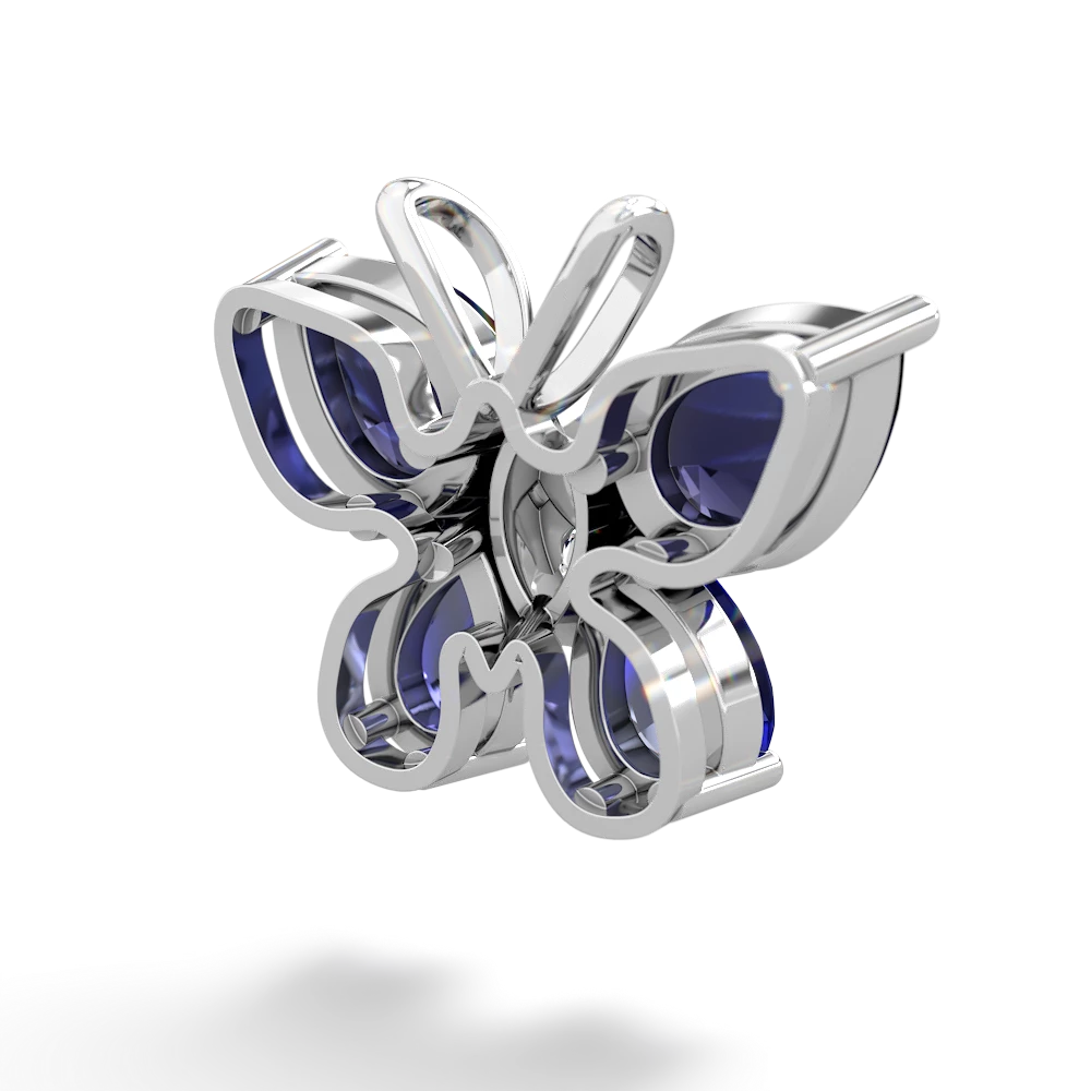 Sapphire Butterfly 14K White Gold pendant P2215