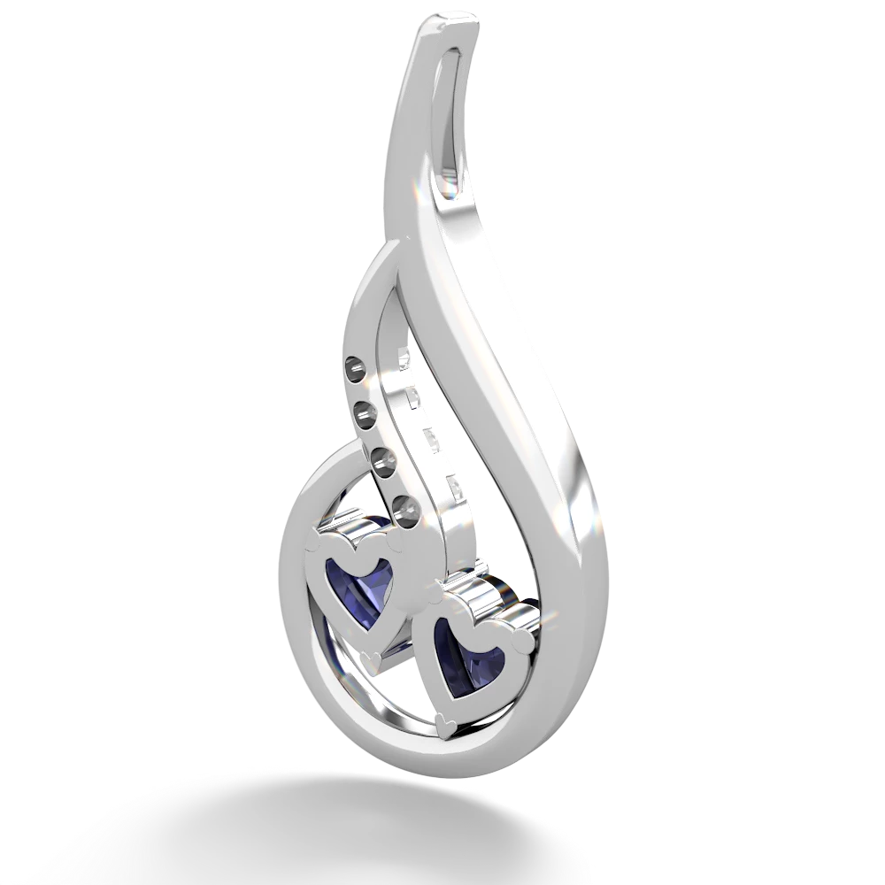 Sapphire Keepsake Curves 14K White Gold pendant P5450