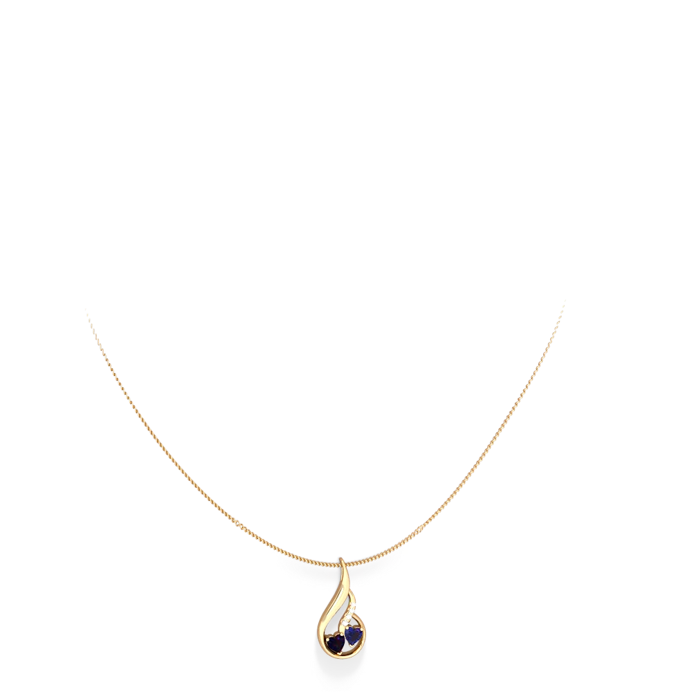 Sapphire Keepsake Curves 14K Yellow Gold pendant P5450