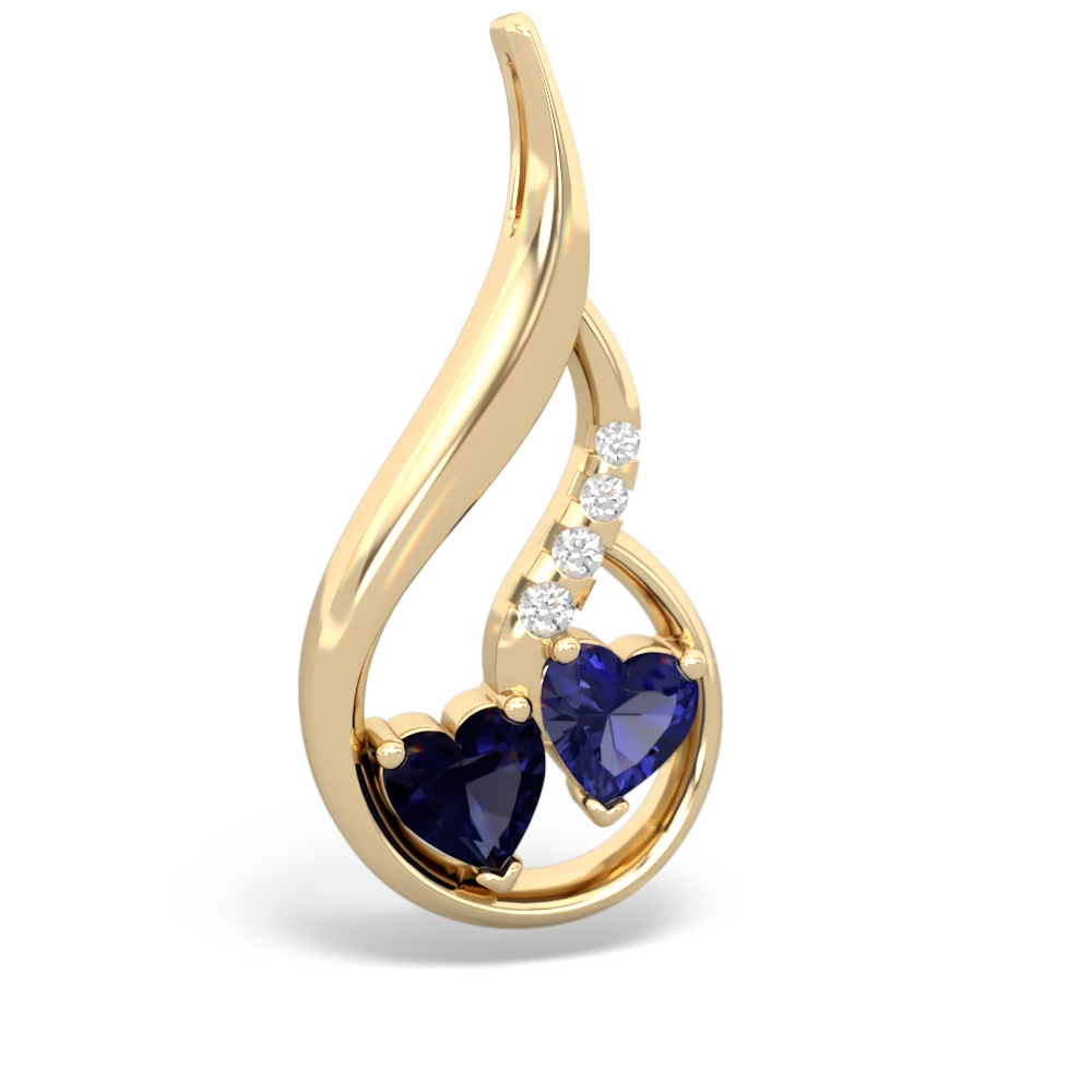 Sapphire Keepsake Curves 14K Yellow Gold pendant P5450