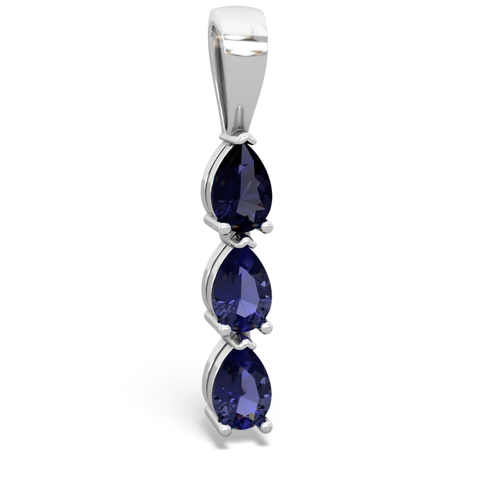 Sapphire Dew Drops 14K White Gold pendant P2251