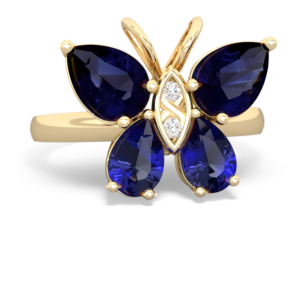 Sapphire Butterfly 14K Yellow Gold ring R2215