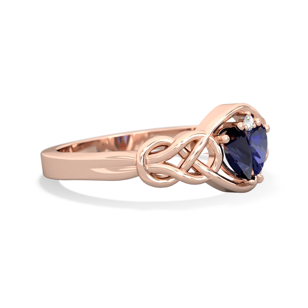 Sapphire Celtic Love Knot 14K Rose Gold ring R5420