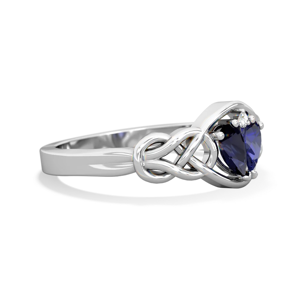 Sapphire Celtic Love Knot 14K White Gold ring R5420