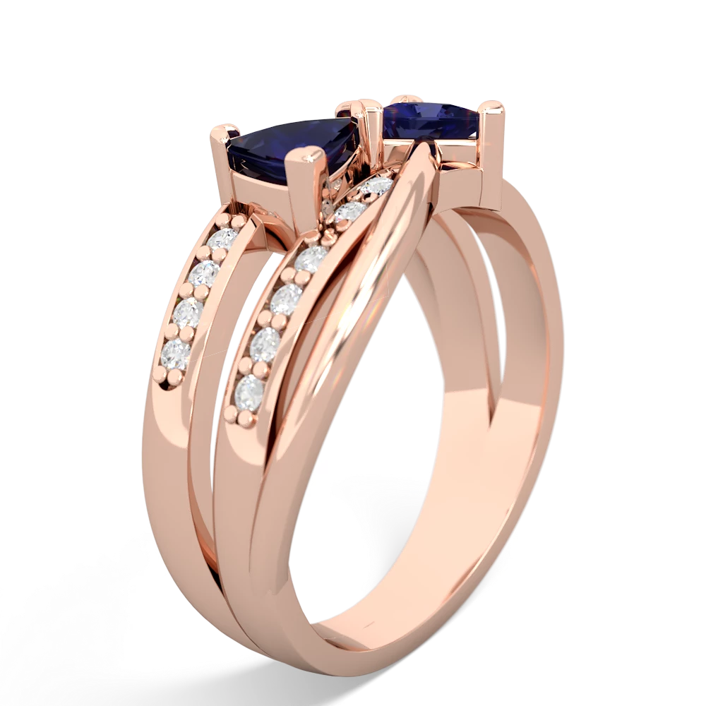 Sapphire Bowtie 14K Rose Gold ring R2360