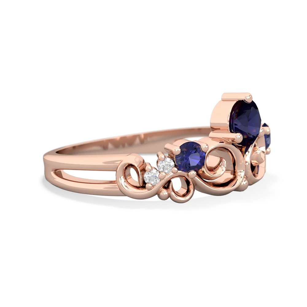 Sapphire Crown Keepsake 14K Rose Gold ring R5740