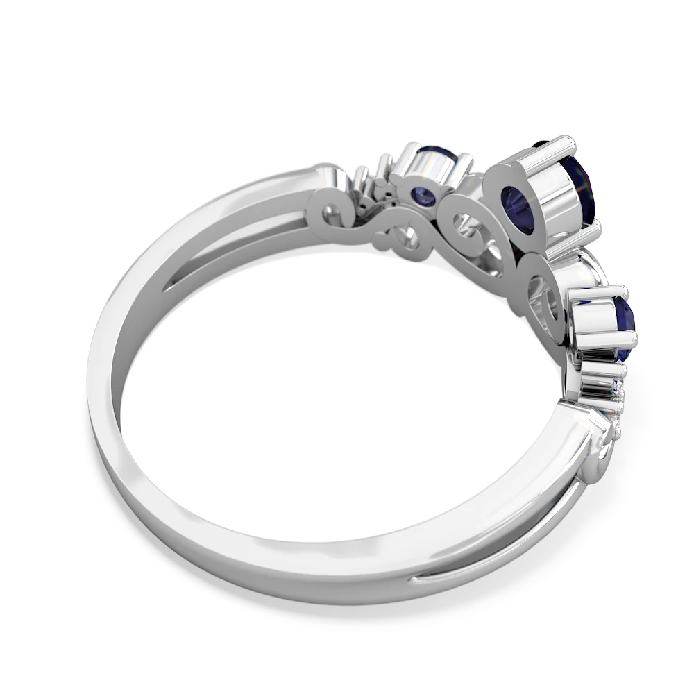 Sapphire Crown Keepsake 14K White Gold ring R5740