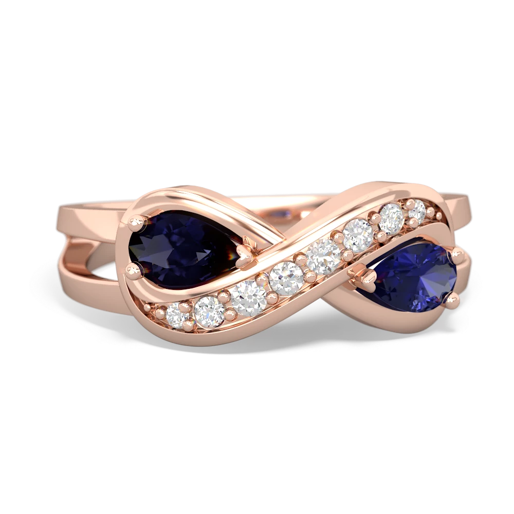 Sapphire Diamond Infinity 14K Rose Gold ring R5390