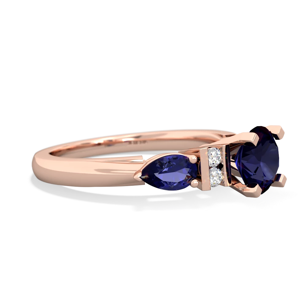 Sapphire 6Mm Round Eternal Embrace Engagement 14K Rose Gold ring R2005