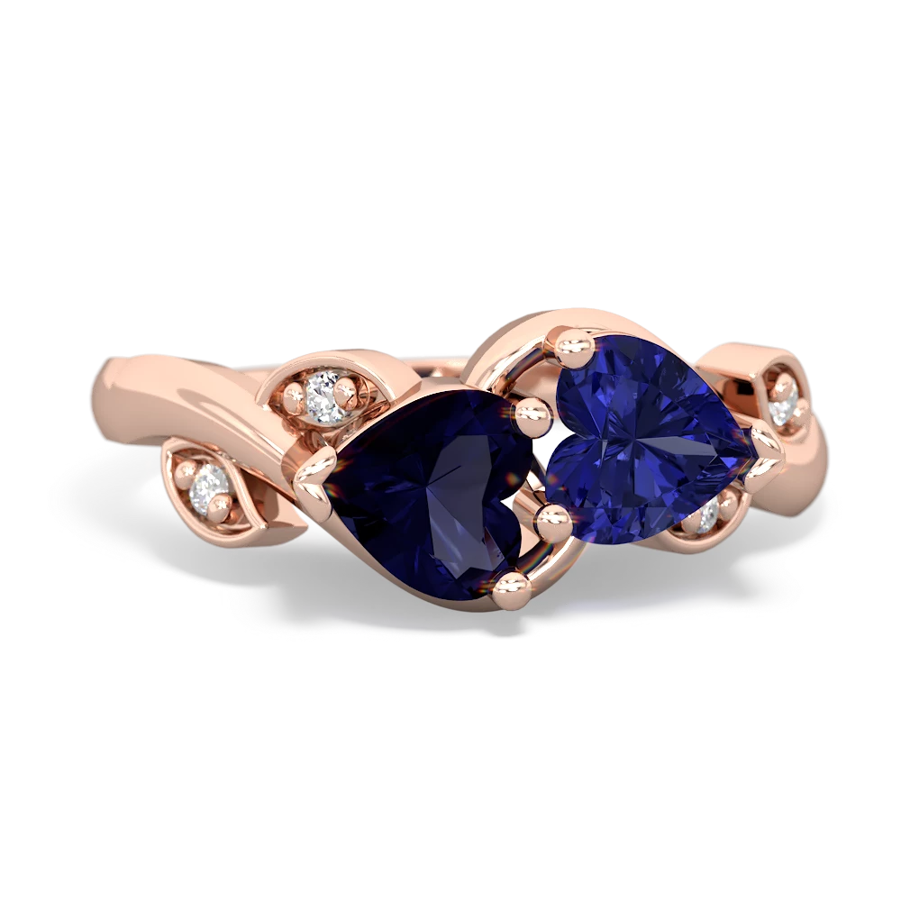 Sapphire Floral Elegance 14K Rose Gold ring R5790