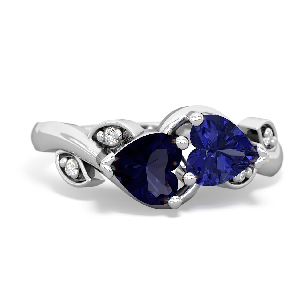 Sapphire Floral Elegance 14K White Gold ring R5790