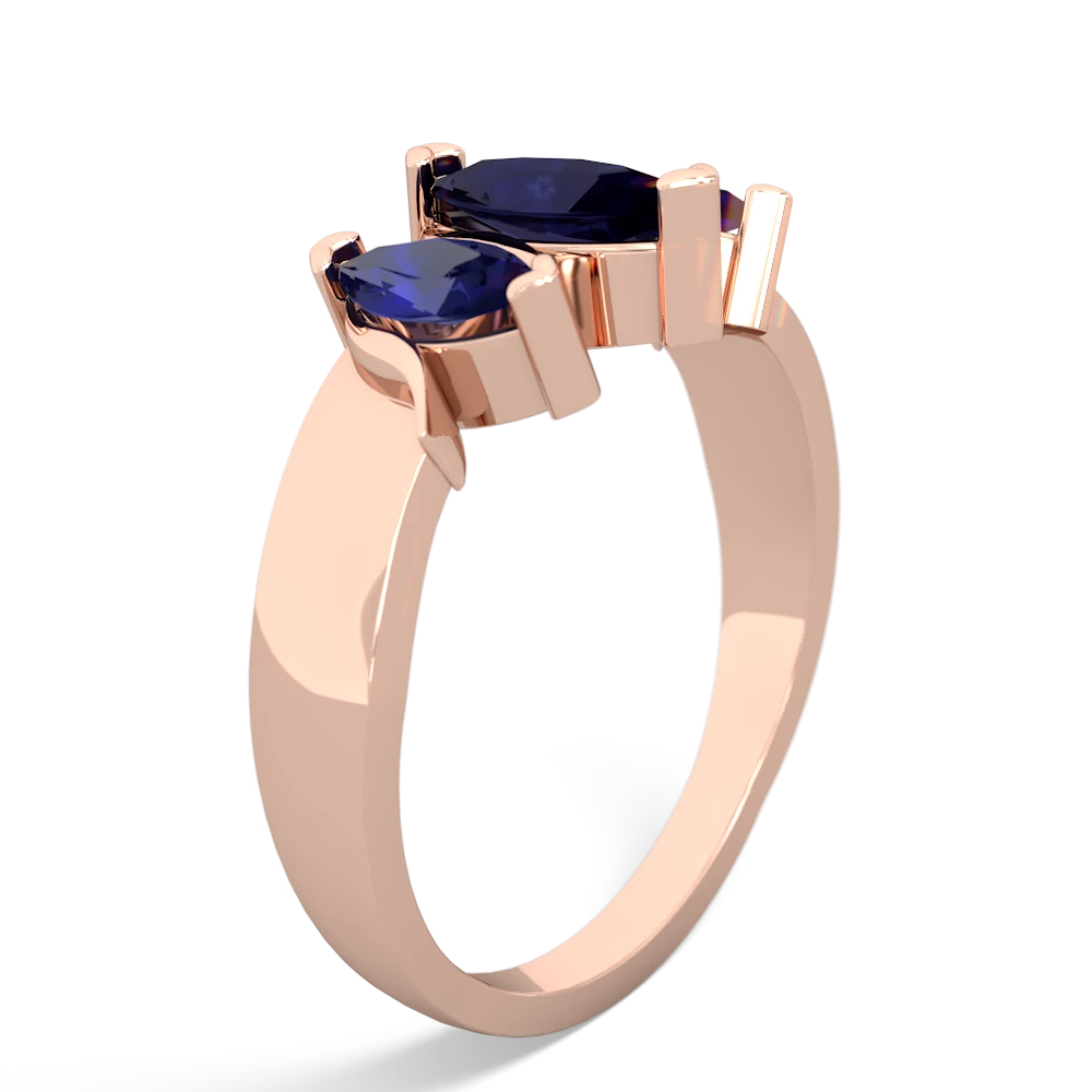 Sapphire Three Peeks 14K Rose Gold ring R2433