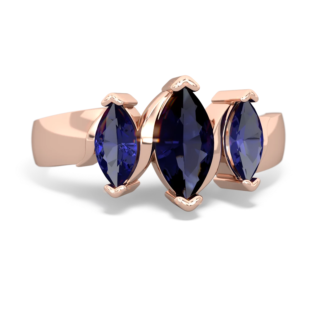 Sapphire Three Peeks 14K Rose Gold ring R2433