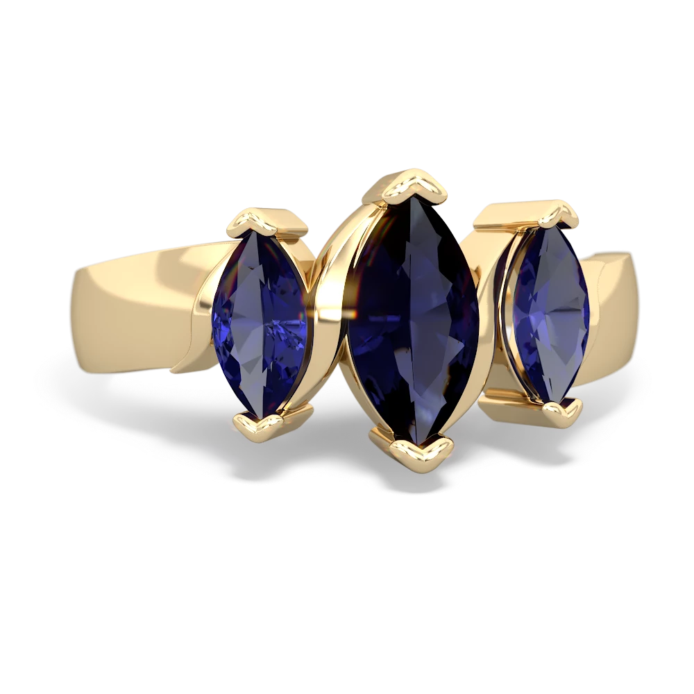 Sapphire Three Peeks 14K Yellow Gold ring R2433