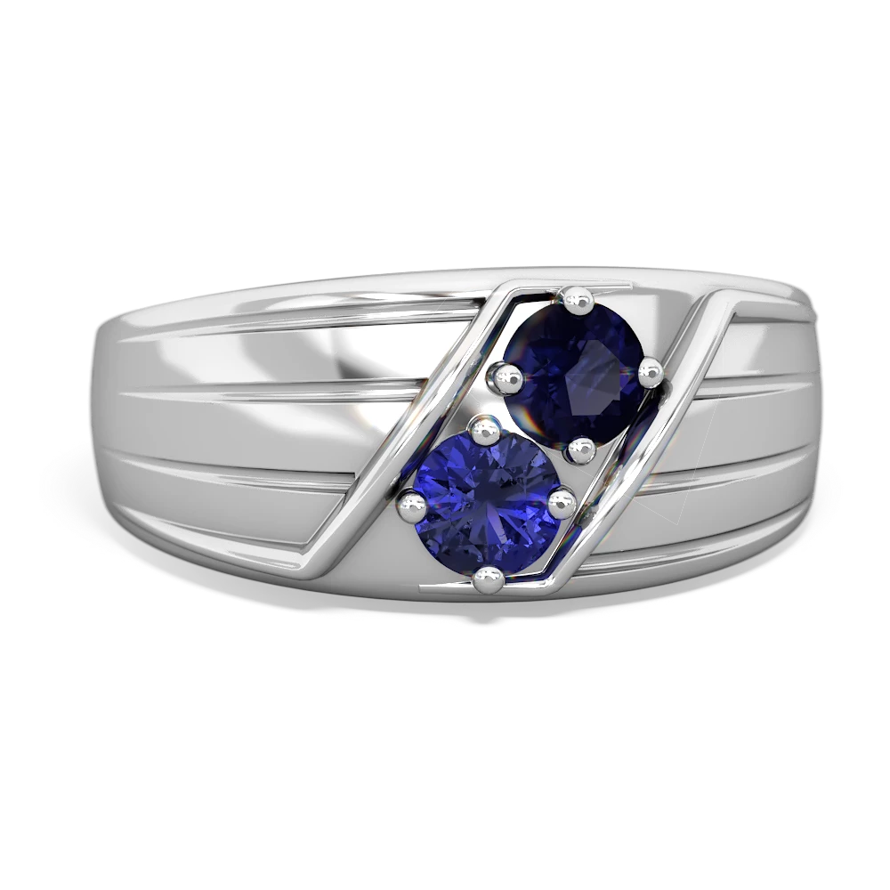 Sapphire Men's Streamline 14K White Gold ring R0460