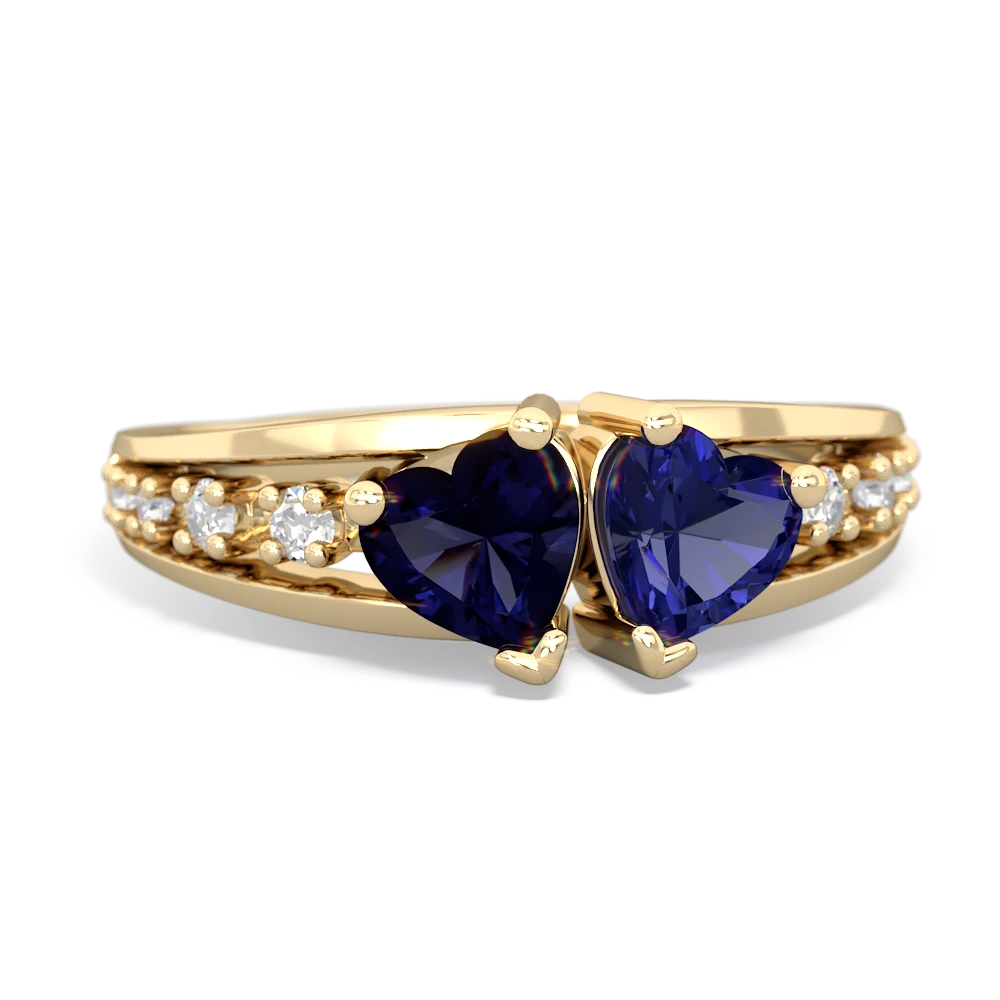 Sapphire Heart To Heart 14K Yellow Gold ring R3342